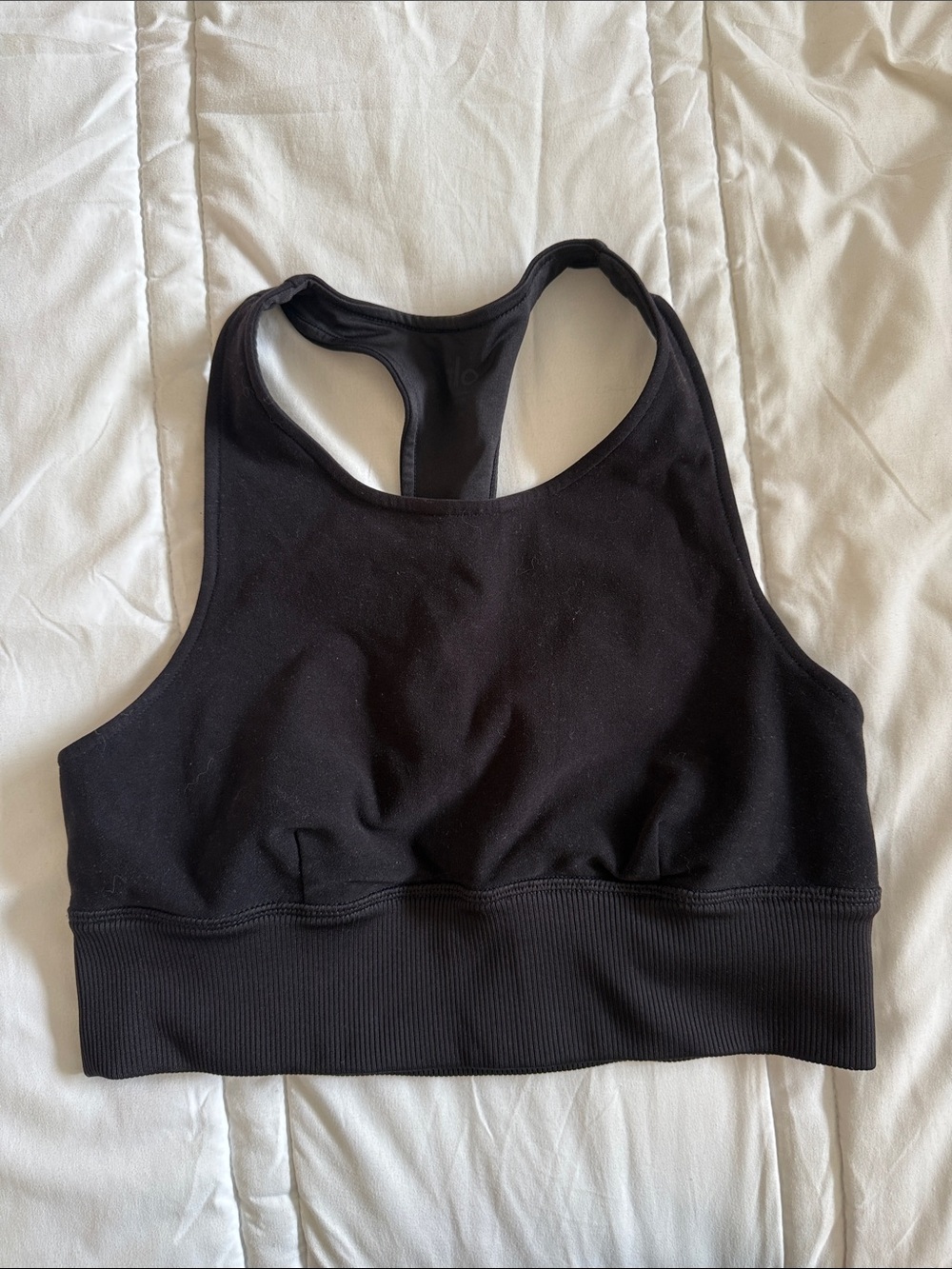 ALO Yoga Black Racerback High-Neck Sports Bra size M